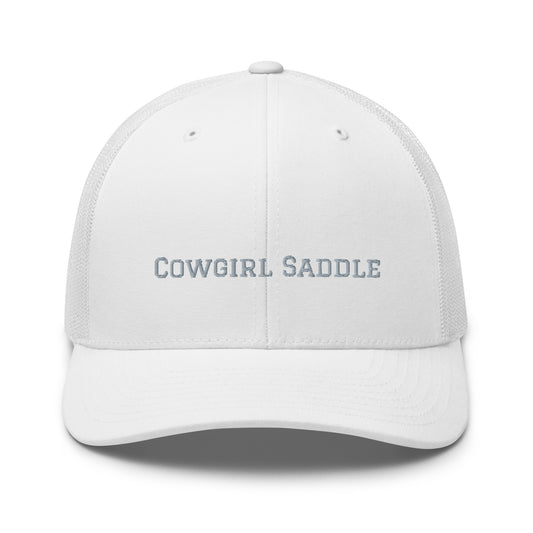 COWGIRL SADDLE Trucker Hat - Silver Letters